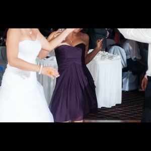 Strapless eggplant bridesmaids dress size 6